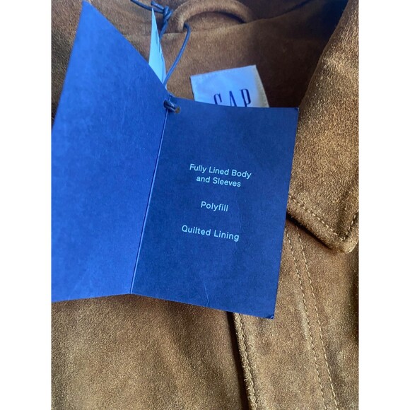 NWT Gap Suede Trucker Jacket Quilted Lining XXL Camel Leather 52-54 - Picture 8 of 9